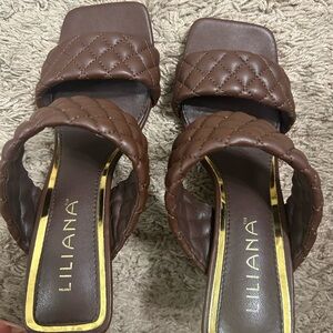 Liliana Brown Quilted Heels
